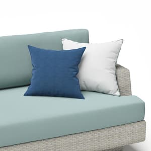 Portofino Comfort Gray 7-Piece Aluminum Patio Conversation Seating Set with Sunbrella Spa Blue Cushions
