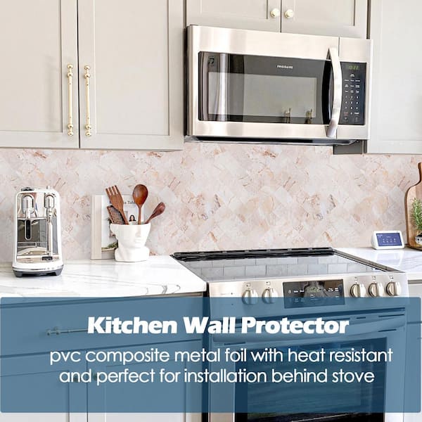  Oil Proof Kitchen Backsplash Wall Protector Peel and