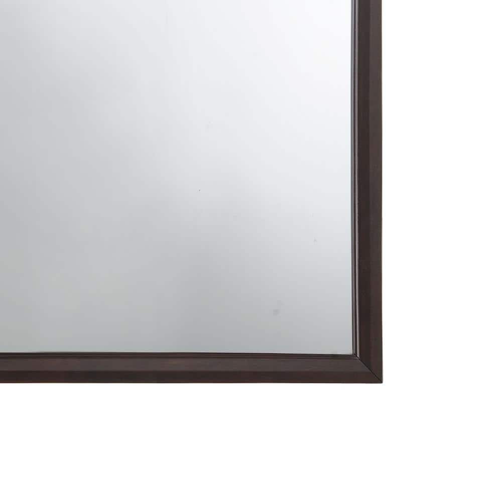 Espresso Brown Rectangular Wooden Framed Dresser Mirror