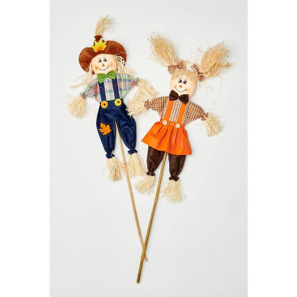 Worth Imports Inc 36  Scarecrow on Stick  Set of 2