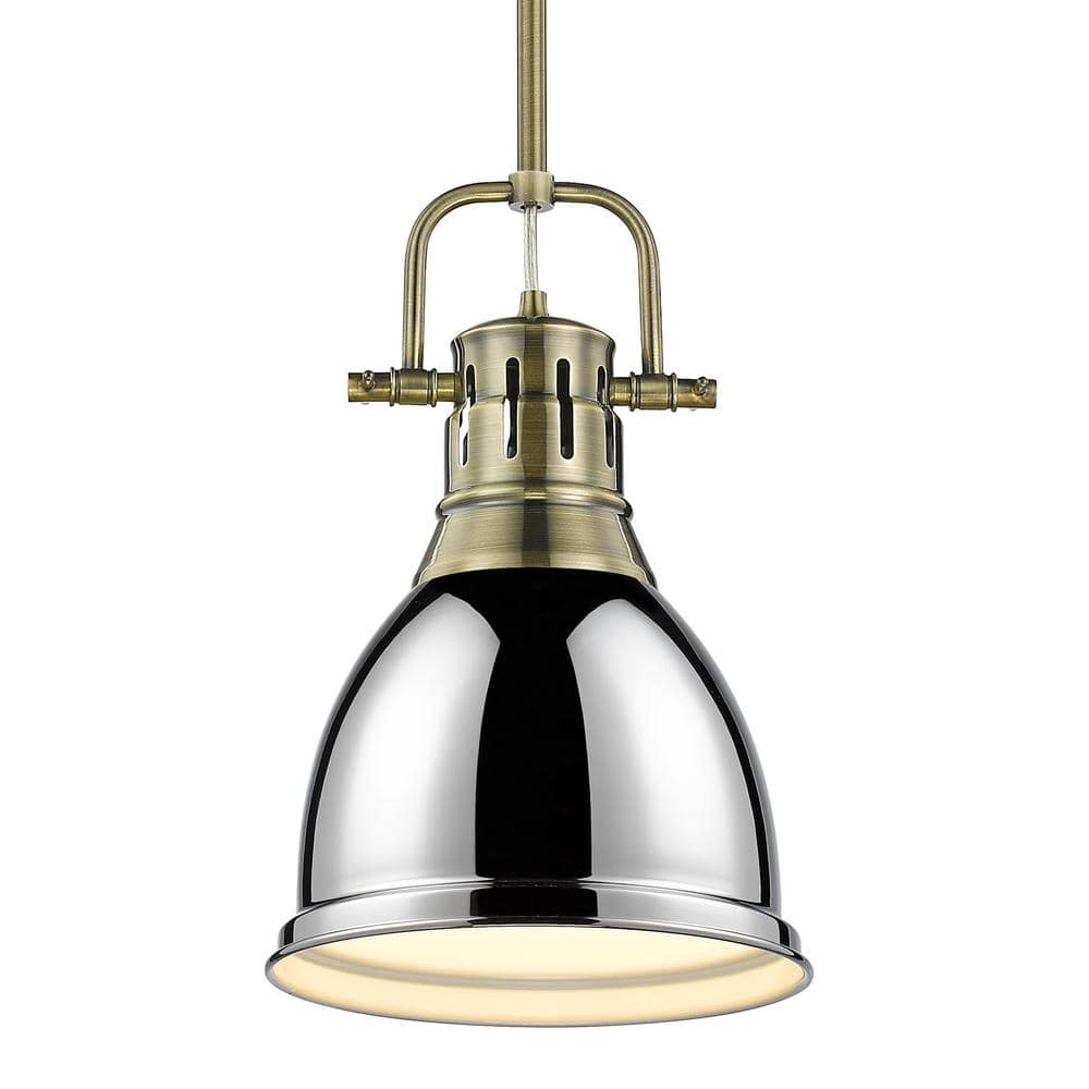Duncan 100-Watt 1-Light Aged Brass Pendant Light with Silver Shade and No Bulbs Included price history on PriceWatchPro
