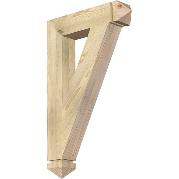 Ekena Millwork 4 in. x 32 in. x 20 in. Douglas Fir Traditional Arts and Crafts Rough Sawn Bracket