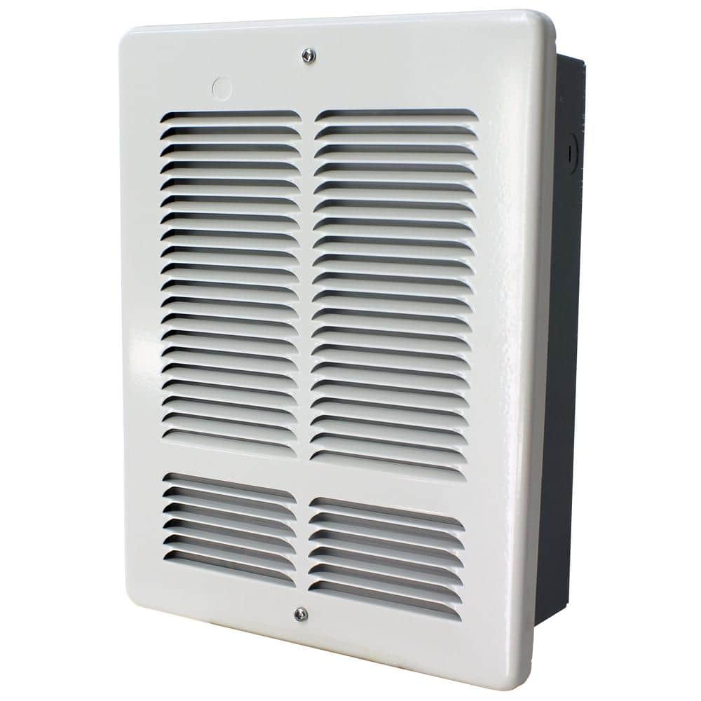White Wall-Mounted Forced Air Electric Heater with Thermostat