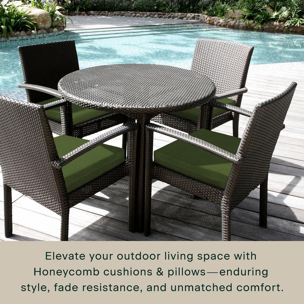 Artichoke Green Square Dining Chair Cushions (2-Pack)