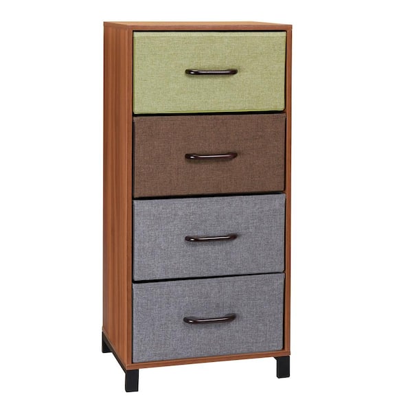HOUSEHOLD ESSENTIALS Bedside Collection Honey Maple 33.3 in. Accent Cabinet with 4-Drawers