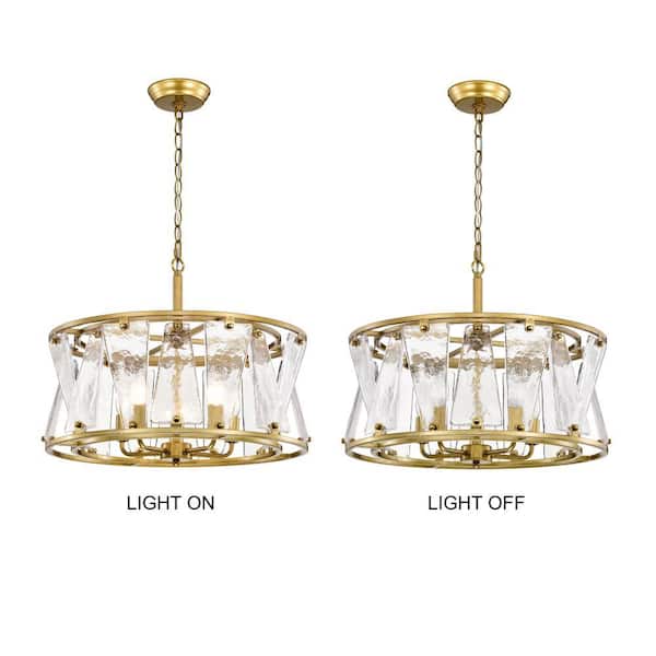 Jojospring Jorgelina 20 in. Brushed Brass 5-Light Water Textured