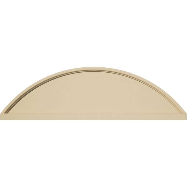 30 in. W x 8-1/2 in. H x 2 in. P Segment Arch Smooth Signature Urethane Pediment, Primed Tan