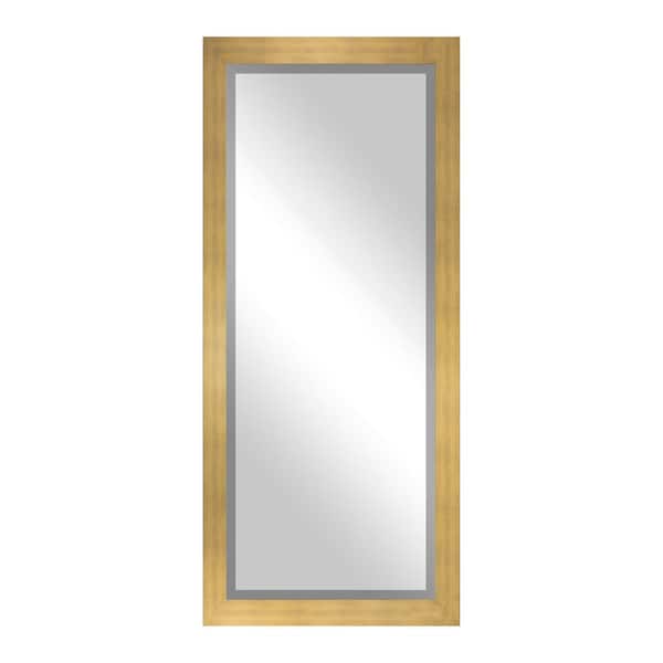 Rayne Mirrors Large Beveled (65.5 in. W x 32 in. H) Matte Gold Rectangle Mirror