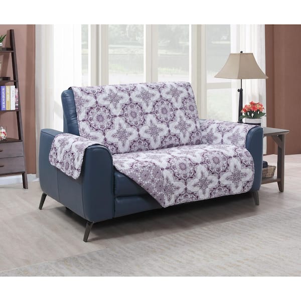 Dustin Purple Furniture Polyester Microfiber Protector Loveseat Slipcover 88"x70. 5"