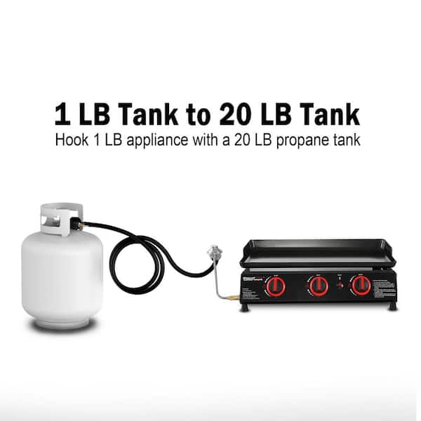 tank to 20 lbs Portable Tabletop ***S *** 4' Foot Adapter Propane LP Hose 1 lb 