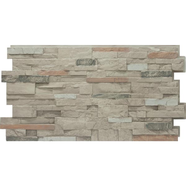 Urestone 24 in. x 48 in. Stacked Stone #110 Desert Oasis Stone Veneer Panel