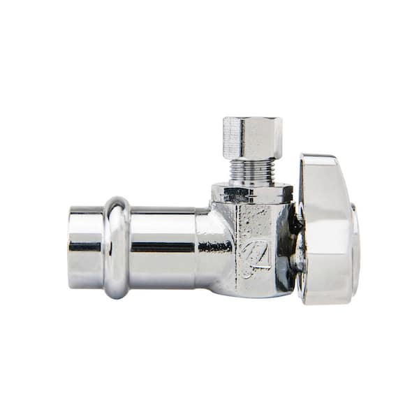 BrassCraft 1/2 in. Press Connect Inlet x 1/4 in. Compression Outlet 1/4 Turn Angle Valve