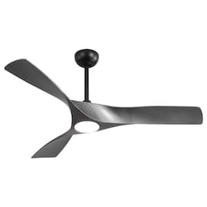 52 in. Carbon Fiber Indoor Ceiling Fan with LED Lights and Remote DC Ceiling Fan