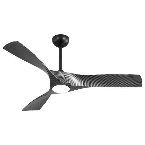 WINGBO 52 in. Carbon Fiber Indoor Ceiling Fan with LED Lights and ...