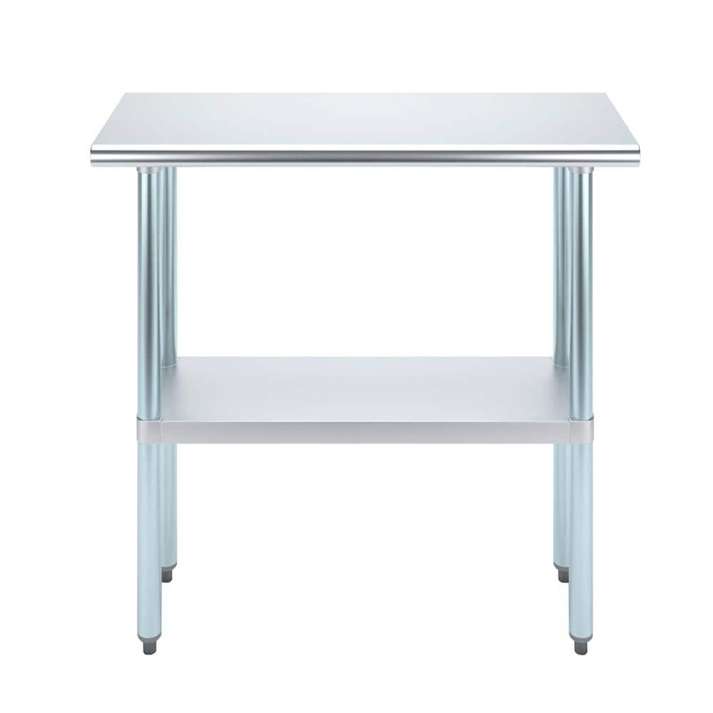 36" Stainless Steel Work Table with Galvanized Undershelf