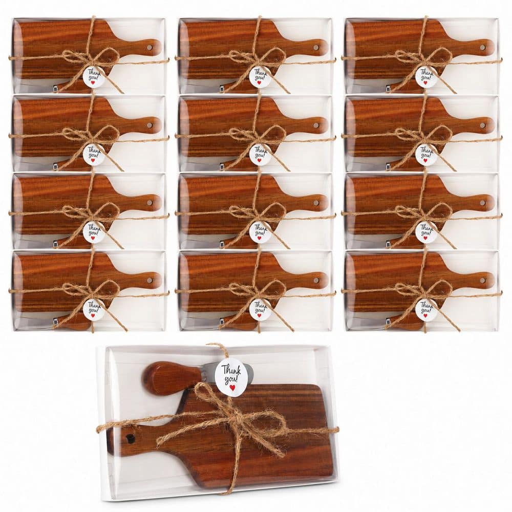 Mini Acacia Wood Charcuterie Board Set with Butter Knives and Gift Boxes for Bridal Baby Shower Wedding price history on PriceWatchPro