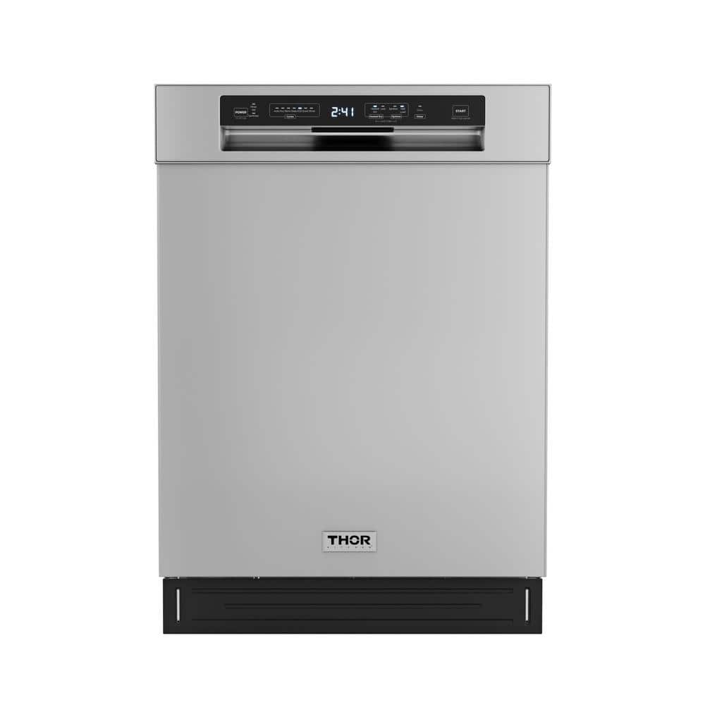 24 in. Front Control Built-In Tall Tub Dishwasher in Stainless Steel with 7-Cycles 52 cBA and Pocket Handle