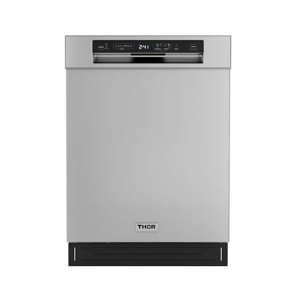 Thor Kitchen 24 in. Front Control Built-In Tall Tub Dishwasher in Stainless Steel with 7-Cycles 52 cBA and Pocket Handle
