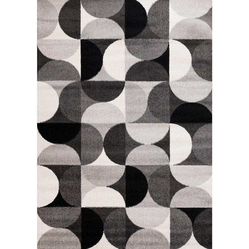 Rug Branch 5 ft. x 8 ft. Grey Caldera Collections Geometric Indoor Area ...