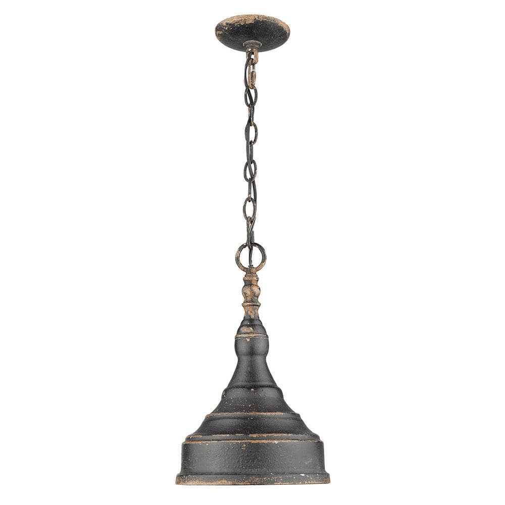 Antique Black Iron Mini Pendant Light