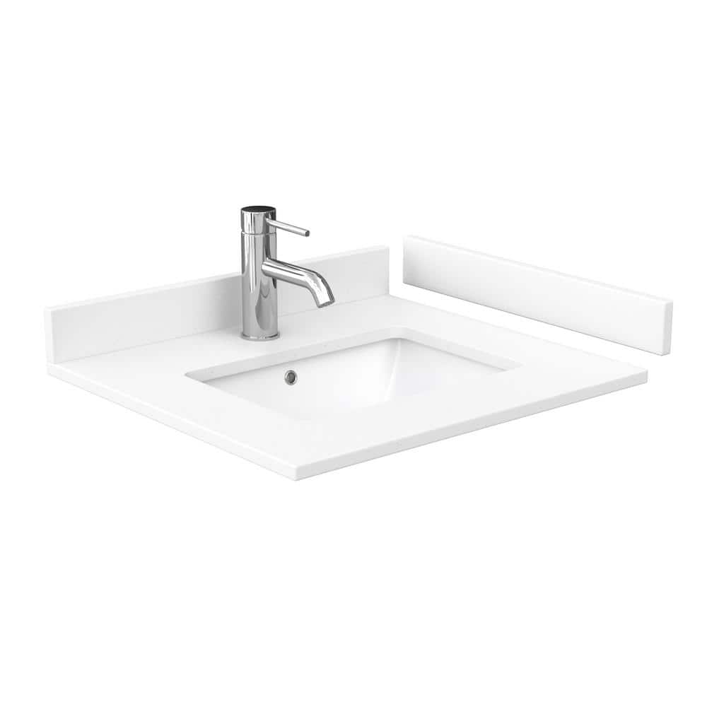 Beckett 24" Dark Gray Freestanding Bathroom Vanity with White Marble Top