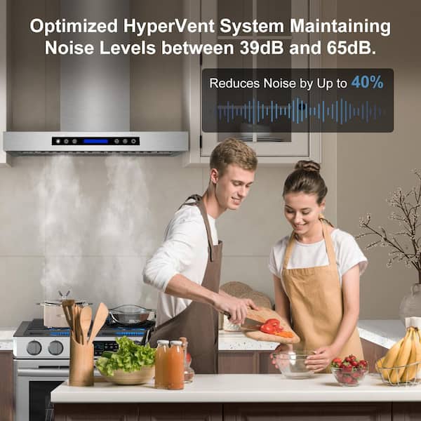 36 in. 900 CFM Ducted Wall Mount Range Hood with Remote, Touch Control LCD, Long-Term Warranty in Stainless Steel