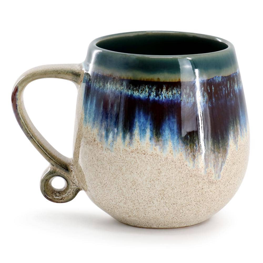 Lexington 4-Piece 20 oz Blue Multi Ceramic Mug Set