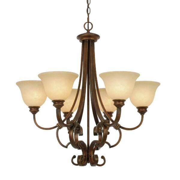Unbranded Hollis Collection 6-Light Champagne Bronze Chandelier