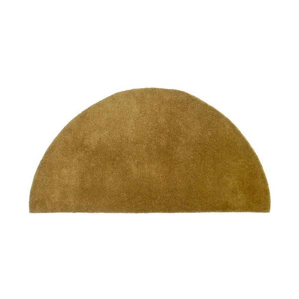 2 ft. x 4 ft. Sienna Half Round Hearth Rug, Yellow