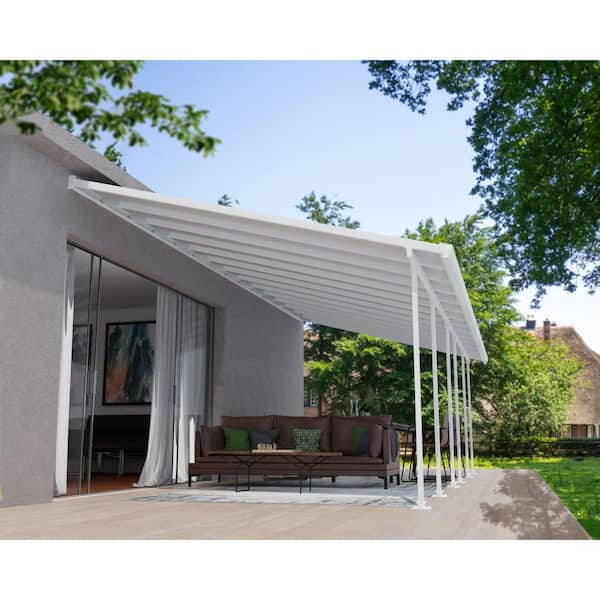 Feria 13 ft. x 28 ft. White/White Aluminum Patio Cover