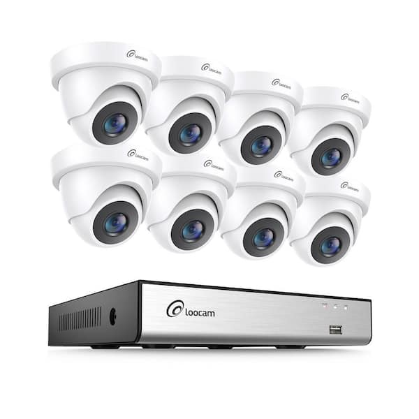 LOOCAM 1080P 8 Channel H.265+ DVR Wired Security Camera System with 1TB ...