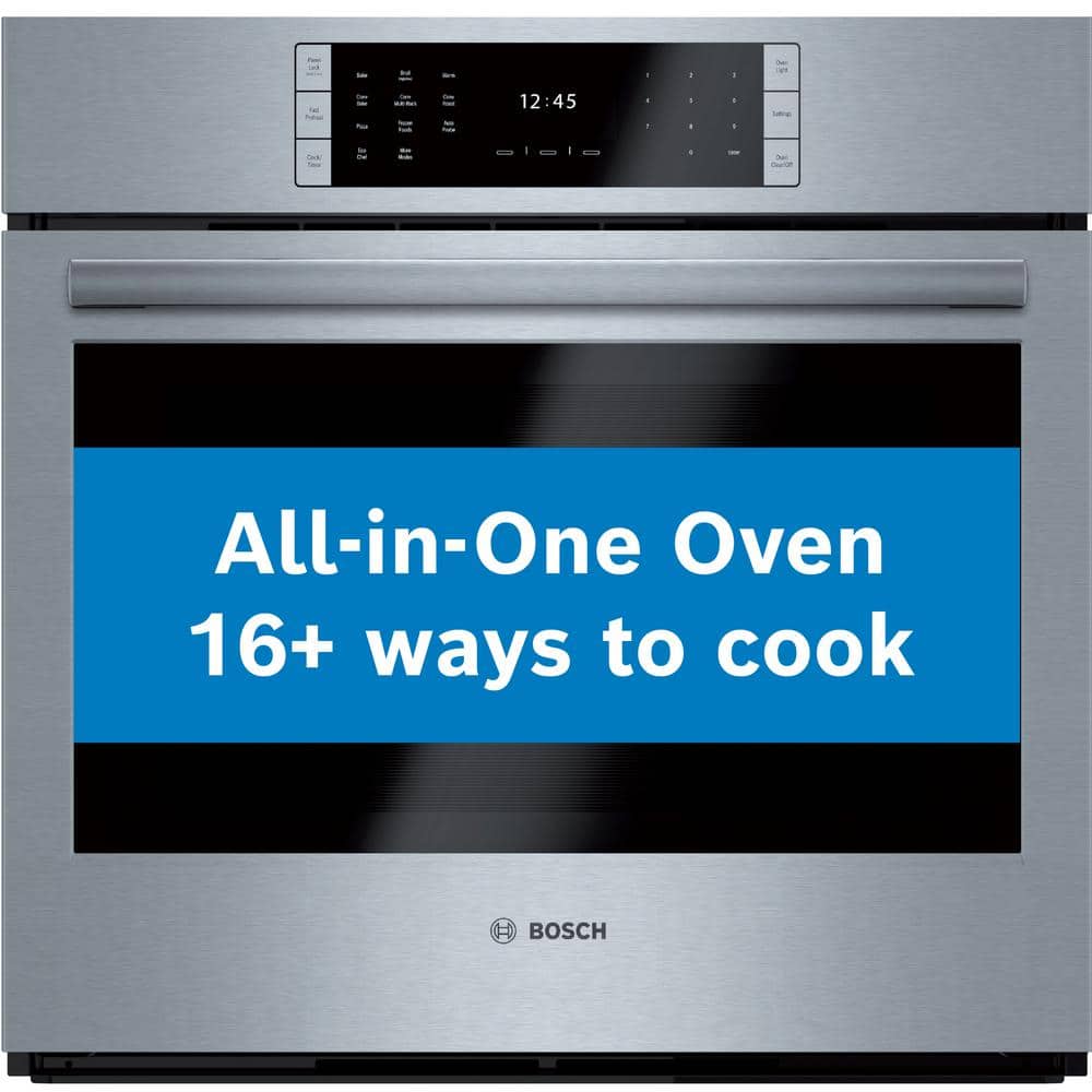 Bosch Benchmark Benchmark Series 30 in. Built-In Single Electric Convection Wall Oven with Fast Preheat, Self-Clean in Stainless Steel, Silver