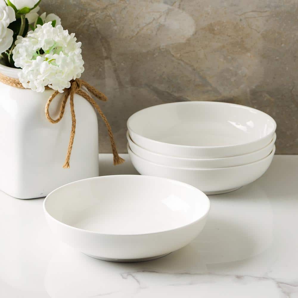 Gabrielle White Porcelain Formal Dinnerware Set, Service for 8