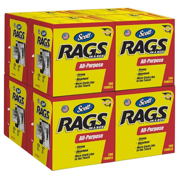 Scott Rags in A Box in White (200-Shop Towels per Box) 75260