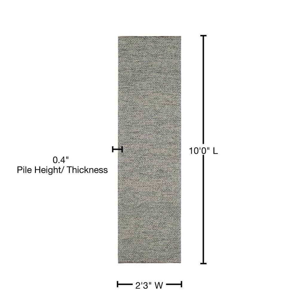 Handmade Camel and Grey Wool Runner Rug, 2'3" x 10'