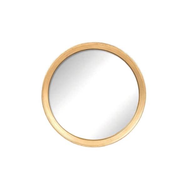 Best Home Fashion 19.5 in. H x 19.5 in. W Classic Round Framed Gold Accent Mirror