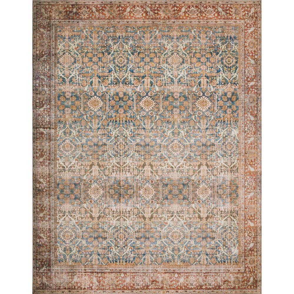 Loloi Layla Ocean/Rust 7 ft. 6 in. x 9 ft. 6 in. Distressed