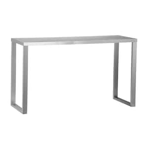 Tom 16 in. Chrome Rectangle Metal Console Table with Square Legs