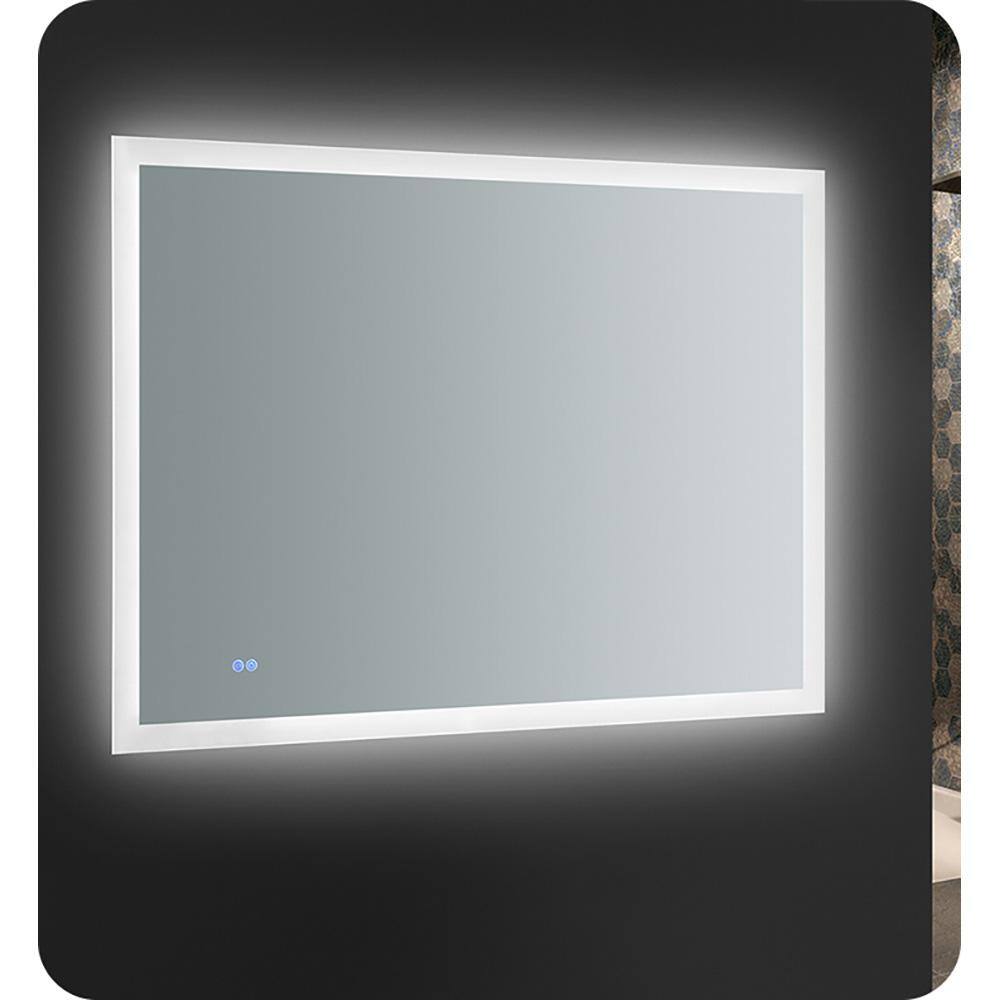 Sleek 48"x36" Frameless Bathroom Vanity Mirror with LED Halo & Fog-Free Technology