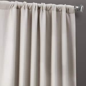 Alabaster Beige Polyester Room Darkening Curtain - 50 in. W x 108 in. L Rod Pocket with Back Tab Single Curtain Panel