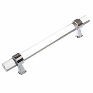 5 in. Center-to-Center Clear Acrylic Cabinet Drawer Pull with Polished Chrome Bases (10-Pack)