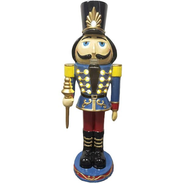 Christmas Time 36 in. Blue Resin Christmas Nutcracker Toy Soldier