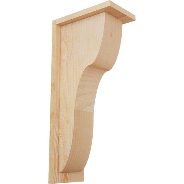 Ekena Millwork 6 in. x 10 in. x 22 in. Douglas Fir Carmel Rough Sawn Corbel with Backplate