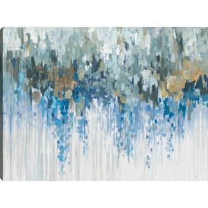 30 in. x 40 in. "Blue Waves" Printed Abstract Canvas Wall Art Gallery Wrapped