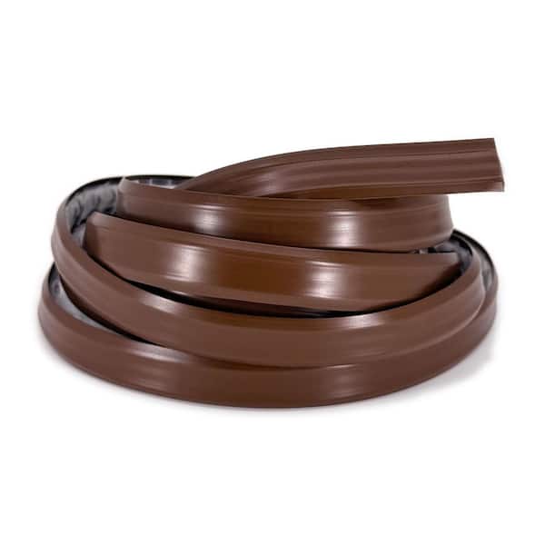 1/2 in. x 10 ft. Brown PVC Inside Corner Self-adhesive Flexible Caulk Strip and Trim Molding (1-Pack)