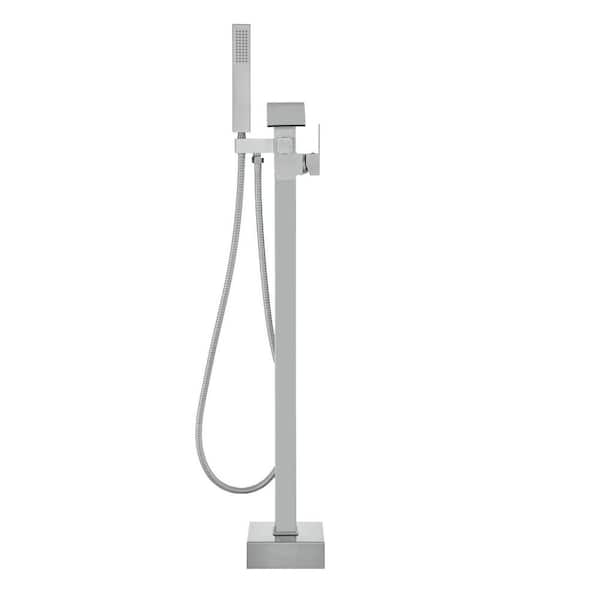 Freestanding Bathtub Faucet, High Pressure Shower Tower in Black Floor Mount, Freestanding Tub Filler, Shower Mixer Taps