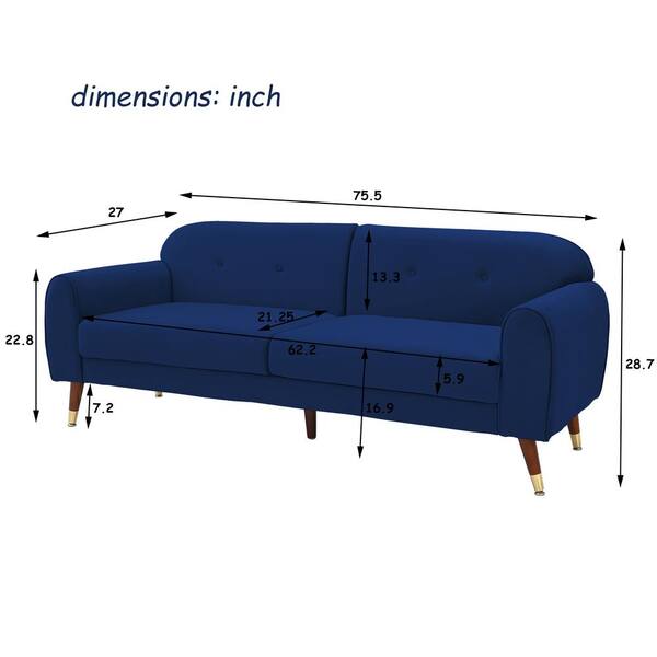 navy blue two seater sofa