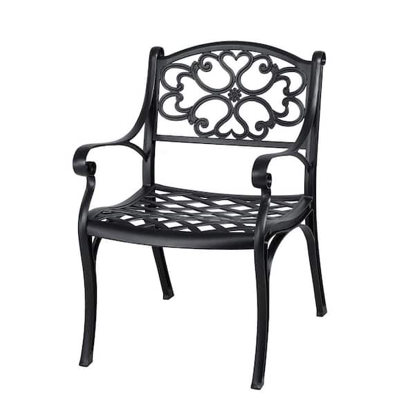 Anvil Black Allweather Cast Aluminum Outdoor Dining Chairs with