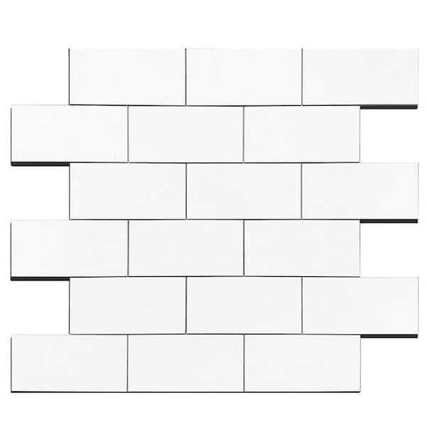 DIP Design Is Personal DIP White Subway Tile 12 in. x 12 in. Self-Adhesive PVC Backsplash
