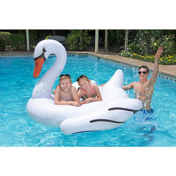 Poolmaster Jumbo Swan Swimming Pool Float 83677 - The Home Depot